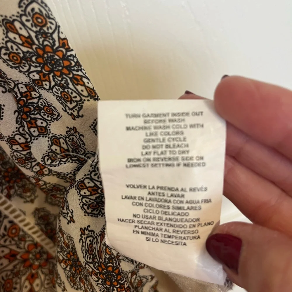 Taylor & Sage Cream and Brown Patterned Tank Top - Picture 9 of 9